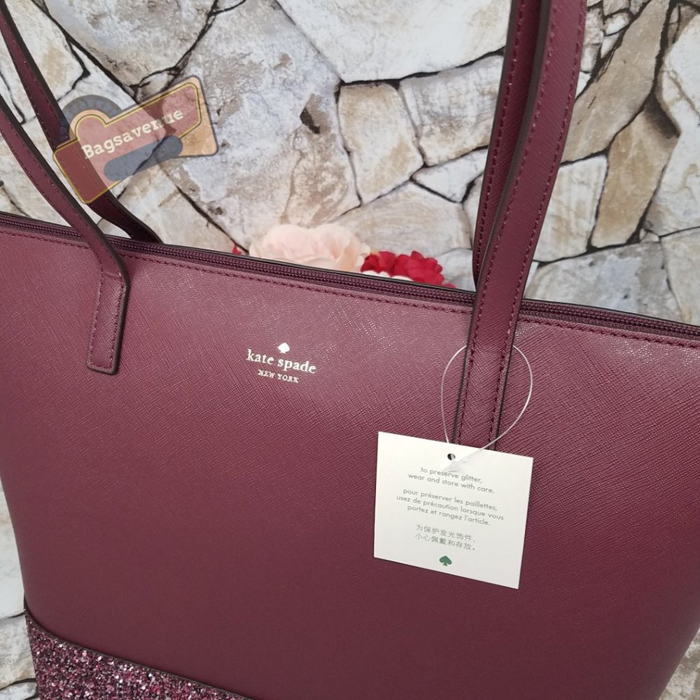 #bagsavenue Glitter Penny Greta Court Cherrywood Kate Spade FAST SHIPPING - Picture 9 of 15